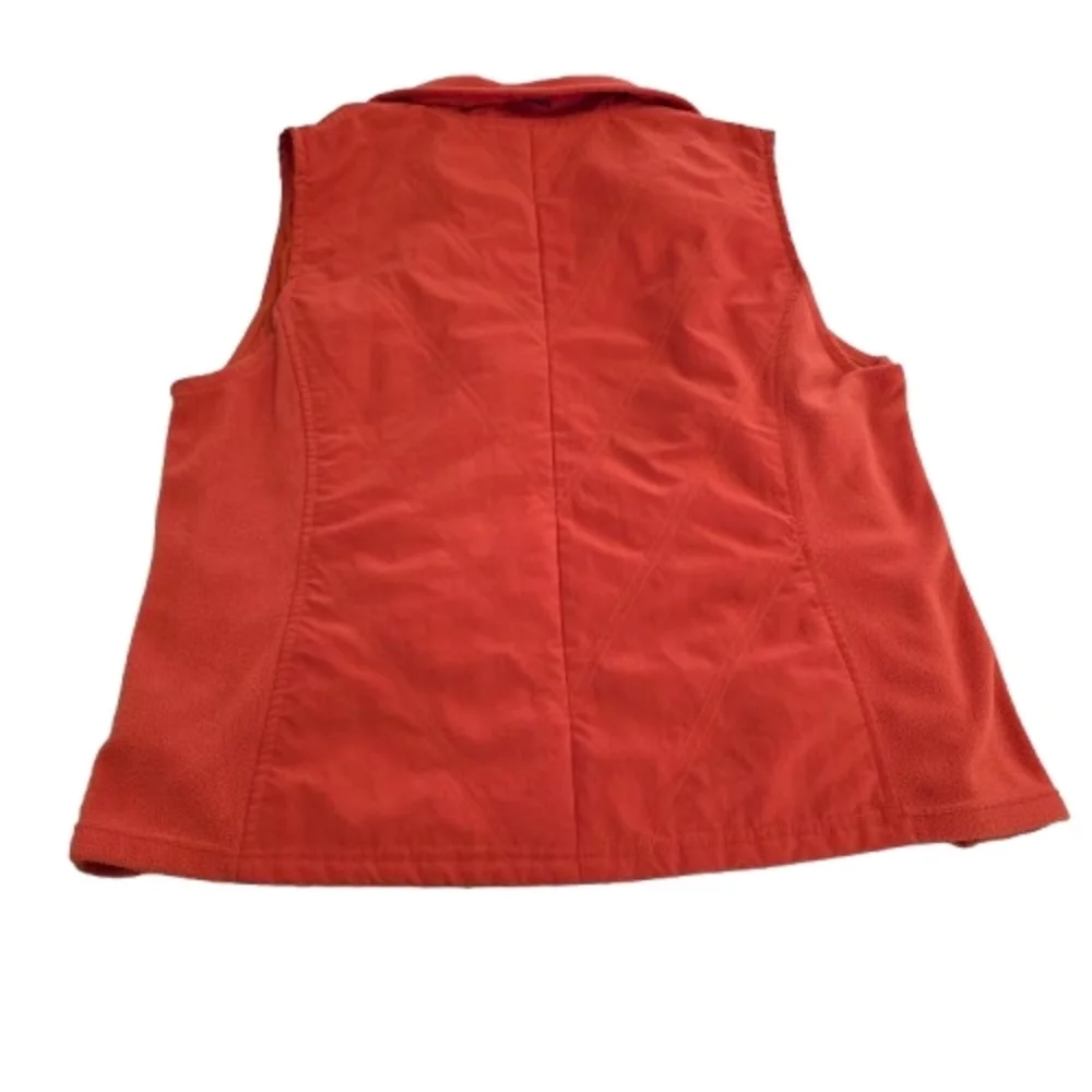 đź’ĄColumbia Burnt Orange Zip-Up Quilted Fleece Vest Size XL Nylon Poly Blend - Picture 3 of 7